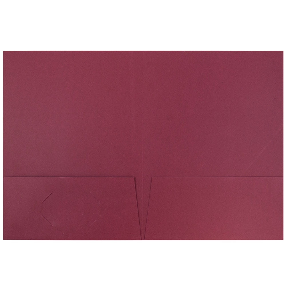JAM Paper Linen Two Pocket Folders, Burgundy Red, 6 per Pack