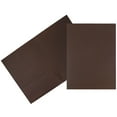 thumbnail image 1 of JAM Paper Linen Two Pocket Folders, Chocolate Brown, 25/Pack, 1 of 4