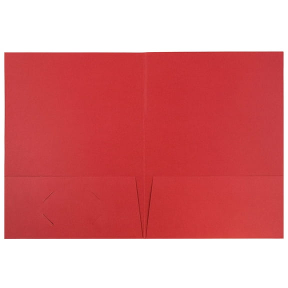 JAM Paper Linen Two Pocket Folders, Red, 6 per Pack