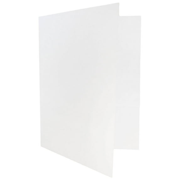 JAM Paper Linen Two Pocket Folders, White, 25 per Pack