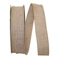 thumbnail image 1 of JAM Paper Linen Wired Ribbon, 1.5 In x 50 Yards, 2/Pack, Natural, 1 of 5