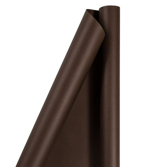 JAM Paper Matte Birthday Wrapping Paper, 25 Sq ft, 1 Pack, Chocolate Brown Gift Wrap