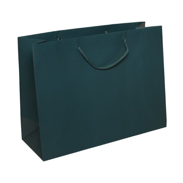 JAM Paper Matte Gift Bag, 16 x 12 x 6, Dark Teal, 1/Pack, Large Horizontal