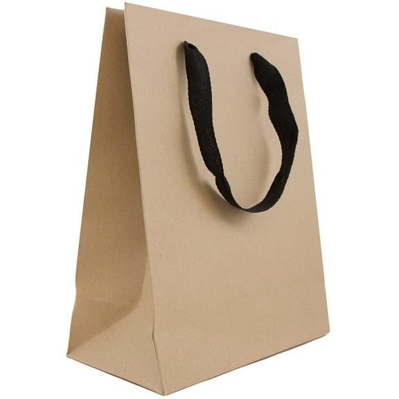 JAM Paper Matte Gift Bag, 8 x 10 x 4, 1/Pack, Natural Kraft, Medium