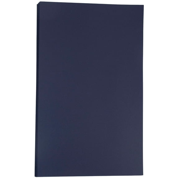 JAM Paper Matte Legal Paper, 8.5 x 14, 28lb Navy Blue, 500 per Pack