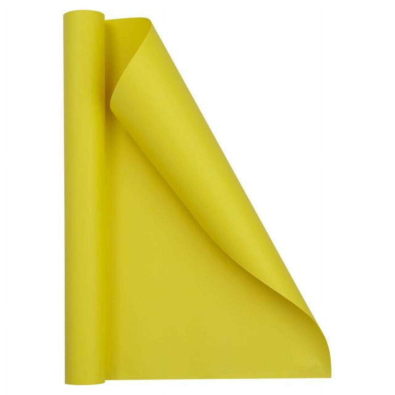 JAM Paper Matte Wrapping Paper, 26.3 Sq ft (17 in x 18 Ft), Yellow, 1/Pack