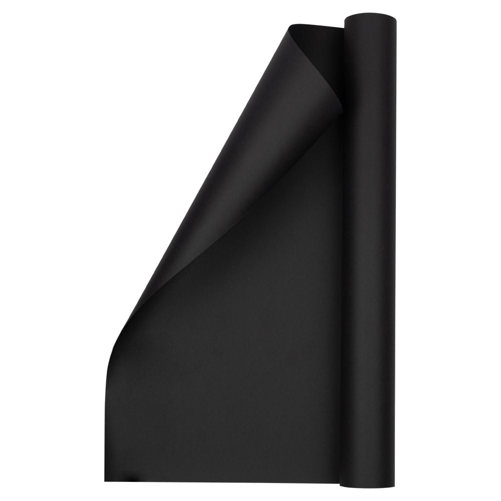 JAM Paper Matte Wrapping Paper, 26.3 Sq ft, Matte Black, Roll 1 Pack