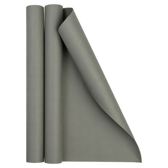 JAM Paper Matte Wrapping Paper, 52.6 Sq ft Total (17 in x 18 Ft Each), Grey, 2 Rolls