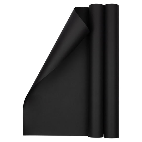 JAM Paper Matte Wrapping Paper, 52.6 Sq ft Total, Matte Black, 2 Pack ...