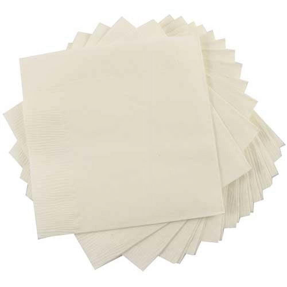 JAM Paper Medium Lunch Napkins, 6 1/2 x 6 1/2, Ivory White, 40/Pack
