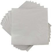 JAM Paper Medium Lunch Napkins, 6 1/2 x 6 1/2, Silver, 200/Pack