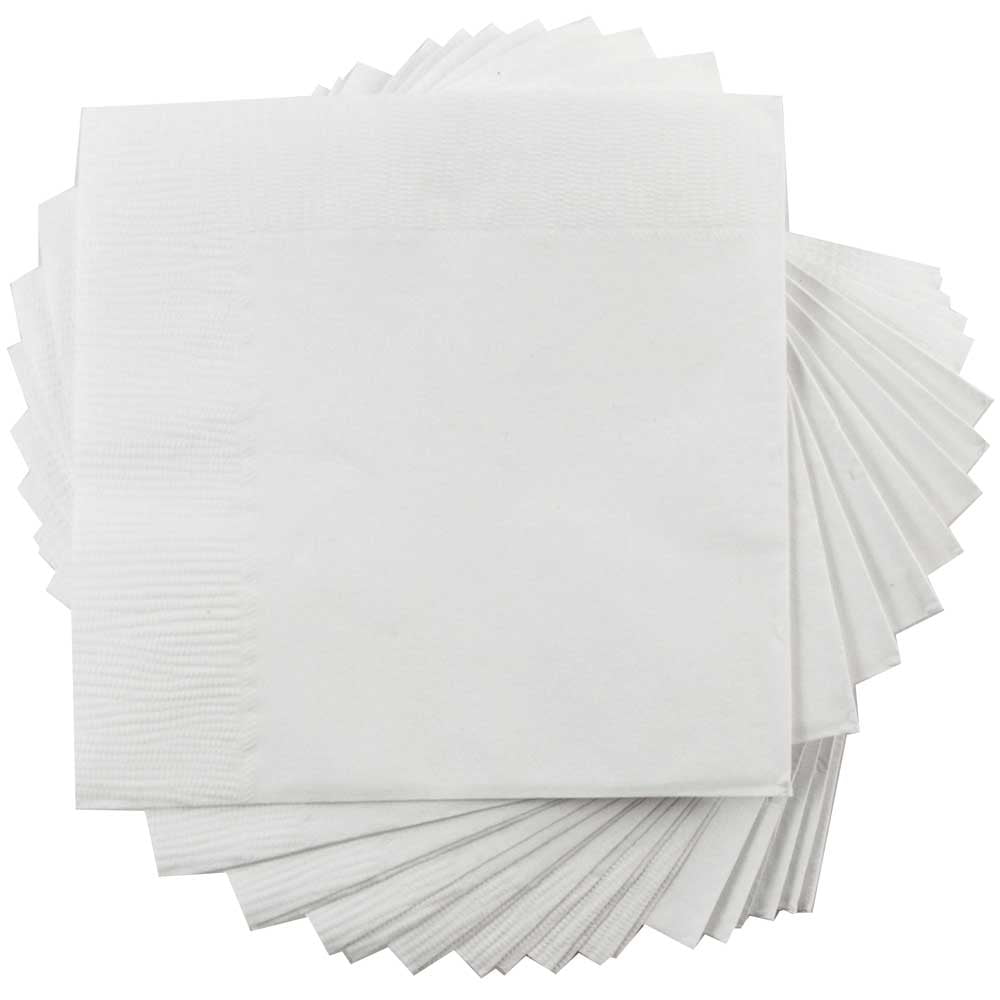 JAM Paper Medium Lunch Napkins, 6 1/2 x 6 1/2, White, 250/Pack