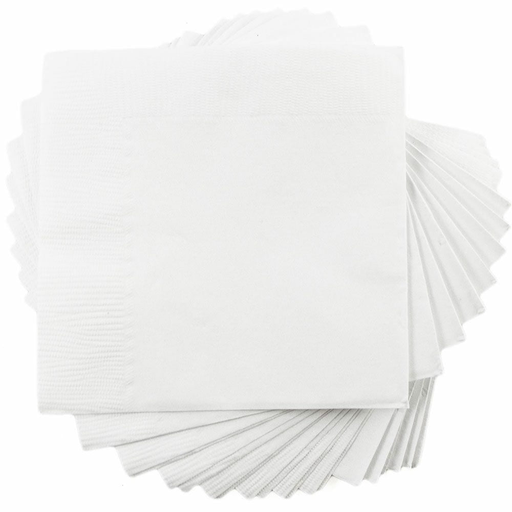 JAM Paper Medium Lunch Napkins, 6 1/2 x 6 1/2, White, 40/Pack