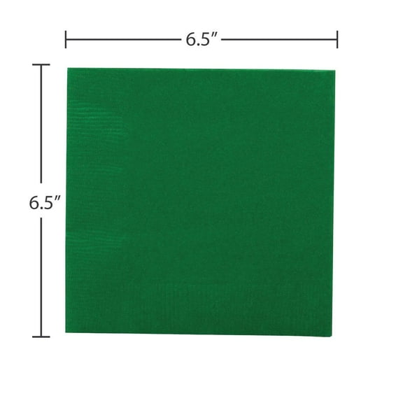 JAM Paper Medium Lunch Napkins, 6.5 x 6.5, Green, 40/Pack