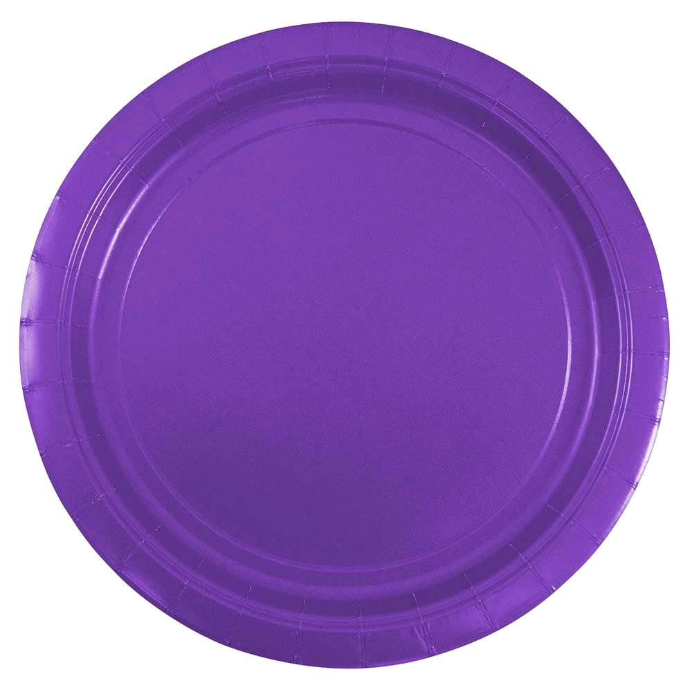 JAM Paper Medium Purple Paper Plates, 9in, 50 per Pack