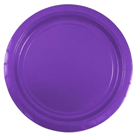 JAM Paper Medium Purple Paper Plates, 9in, 50 per Pack