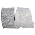thumbnail image 1 of JAM Paper Mesh Christmas Silver Polyester Ribbon, 10yd x 2.5in, 1/Pack, 1 of 5