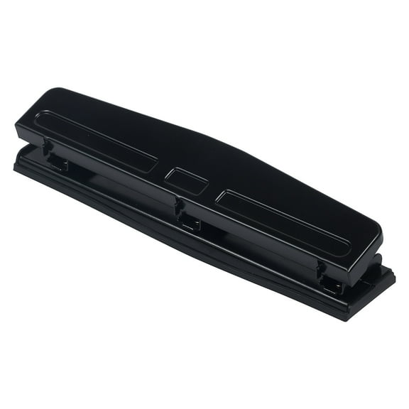 JAM Paper Metal 3 Hole Punch, Black, 10 Sheet Capacity, Hole Puncher, 1 Pack