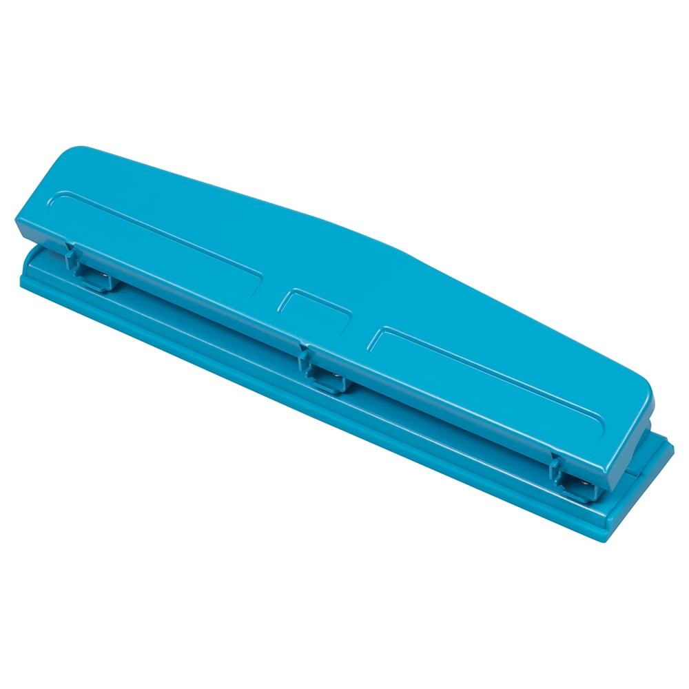 JAM Paper Metal 3 Hole Punch, Blue, 10 Sheet Capacity, Hole Puncher, 1 Pack
