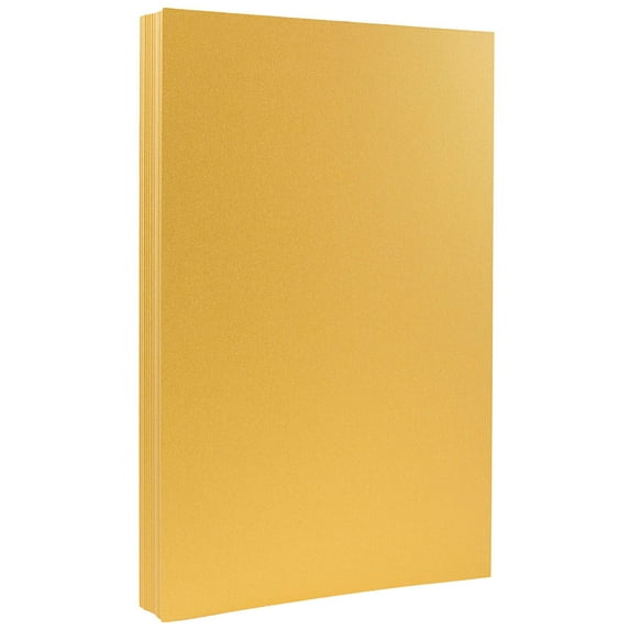 JAM Paper Metallic Legal Paper, 8.5 x 14, 32lb Gold, 50 per Pack