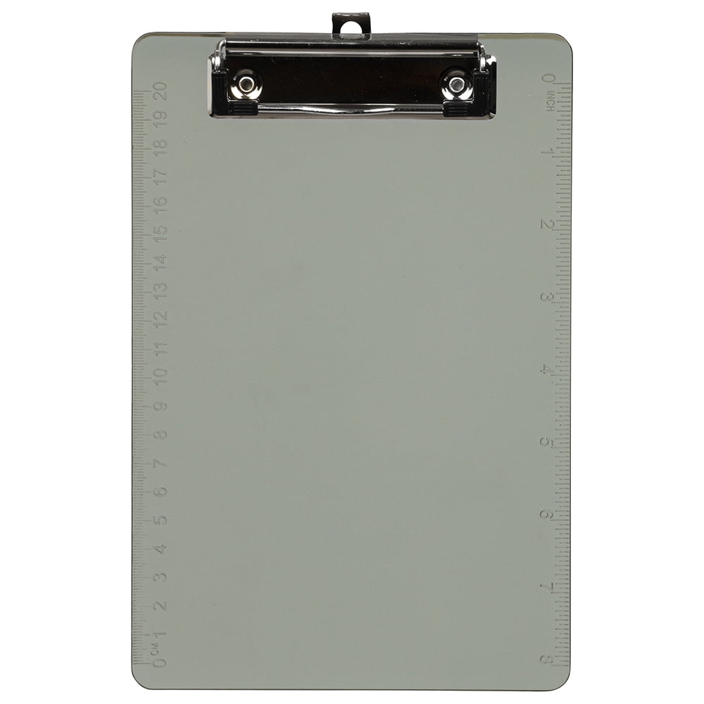JAM Paper Mini Plastic Clipboards, 6 x 9, Smoke Gray, 1 Pack