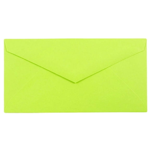 JAM Paper Monarch Envelopes, 3 7/8 x 7 1/2, Lime Green, 25 per Pack