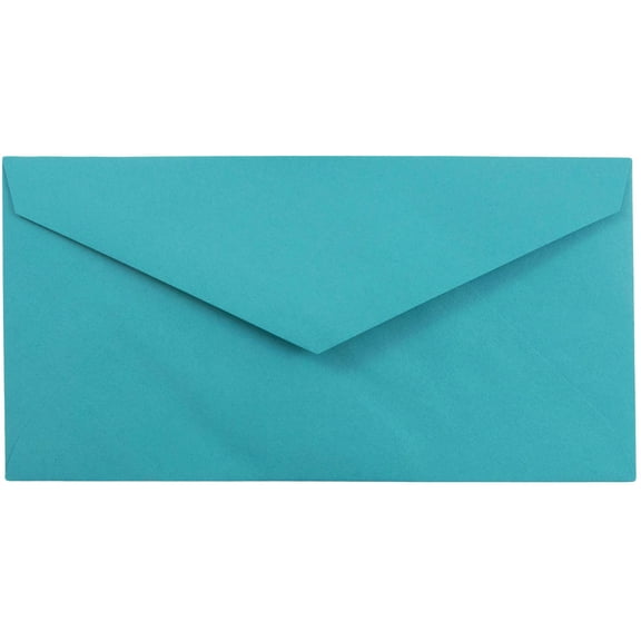 JAM Paper Monarch Envelopes, 3 7/8 x 7 1/2, Sea Blue, 25 per Pack