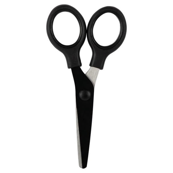 JAM Paper Multi-Purpose Mini Scissors, 5in, Black, Soft Grip & Stainless Steel Precision Blades, 1/Pack