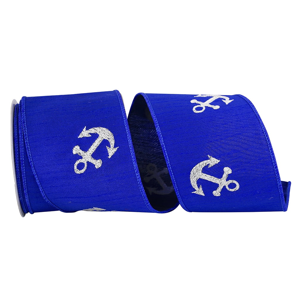 JAM Paper Nautica Birthday Royal Blue Cotton Ribbon, 360