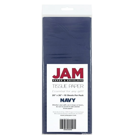 JAM Paper Navy Blue Paper Gift Wrap Tissues, (20 Count)