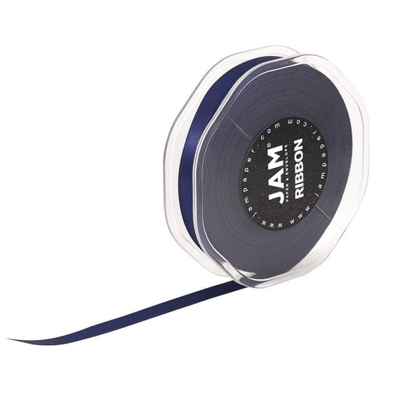 JAM Paper Navy Blue Ribbon, 3/8in x 25yd, 1 Pack