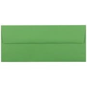 JAM Paper No. 10 Envelopes, 4 1/8 x 9 1/2, Christmas Green Recycled, 50 per Pack