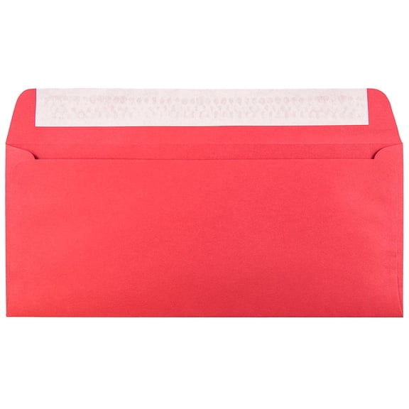 JAM Paper No. 10 Envelopes, 4 1/8 x 9 1/2, Red, Peel & Seal, 25 per Pack