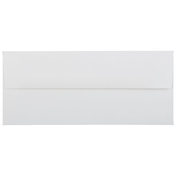 JAM Paper No. 10 Strathmore Envelopes, 4 1/8 x 9 1/2, Bright White Linen, 50 per Pack