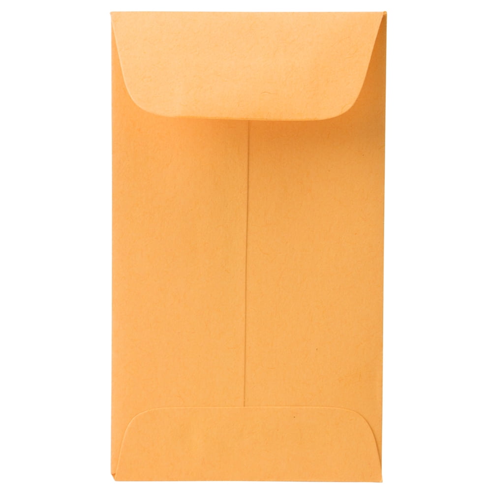 JAM PAPER #3 Coin Business Colored Envelopes - 2 1/2 x 4 1/4 - Brown Kraft Manila - 50/Pack main image 0