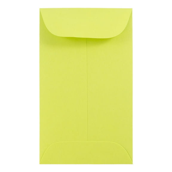 JAM Paper No. 5.5 Coin Envelopes, 3 1/8 x 5 1/2, Lime Green, 100/Pack