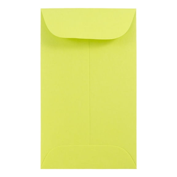 JAM Paper No. 5.5 Coin Envelopes, 3 1/8 x 5 1/2, Lime Green, 500/Box