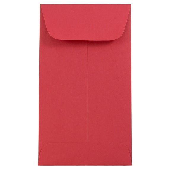 JAM Paper No. 5.5 Coin Envelopes, 3 1/8 x 5 1/2, Red, 25/Pack