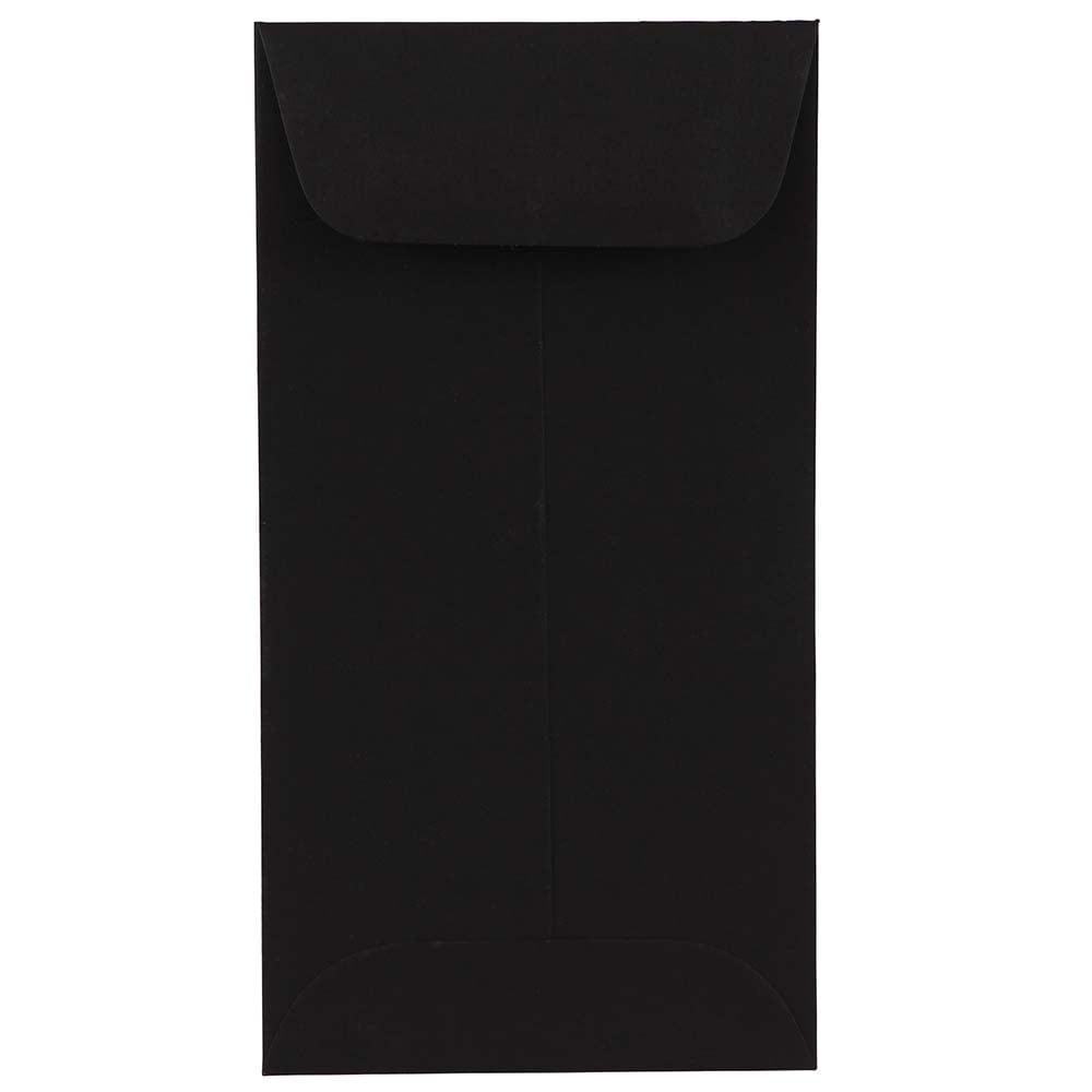 JAM Paper No. 7 Coin Envelopes, 3 1/2 x 6 1/2, Black, 100/Pack