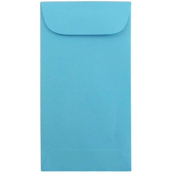 JAM Paper No. 7 Coin Envelopes, 3 1/2 x 6 1/2, Blue, 25/Pack