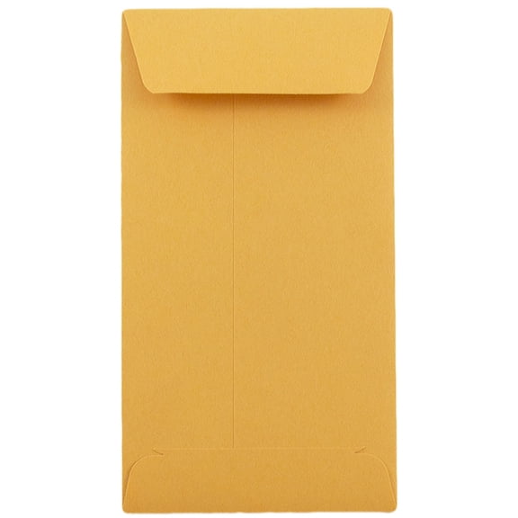 JAM Paper No. 7 Coin Envelopes, 3 1/2 x 6 1/2, Brown Kraft Manila, 100/Pack