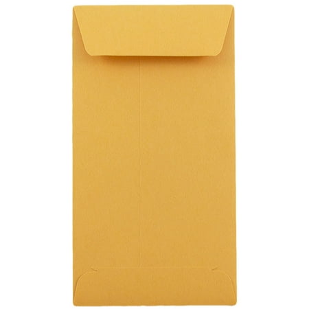 JAM Paper No. 7 Coin Envelopes, 3 1/2 x 6 1/2, Brown Kraft Manila, 1000/Carton