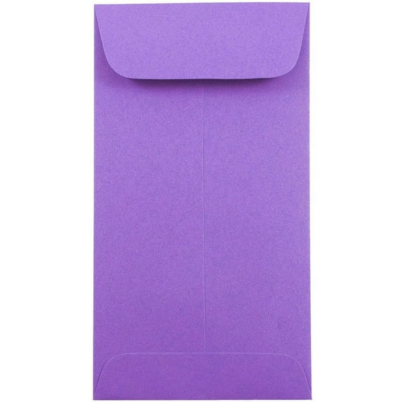 JAM Paper No. 7 Coin Envelopes, 3 1/2 x 6 1/2, Violet Purple, 1000/Carton