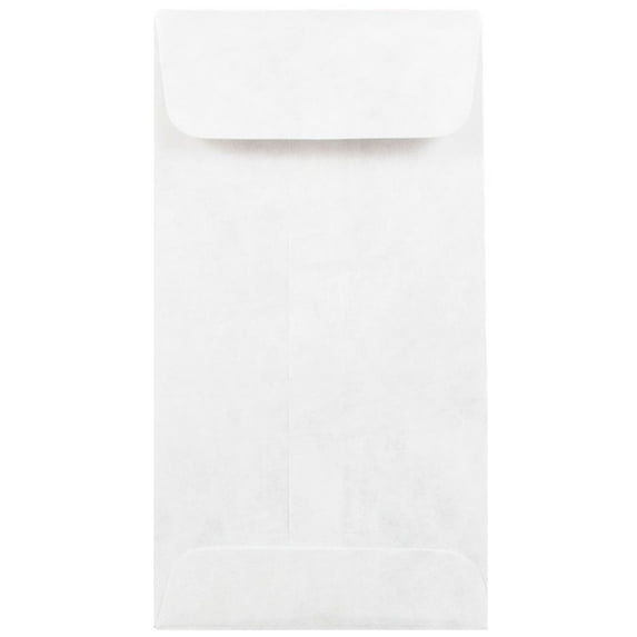 JAM Paper No. 7 Coin Tyvek Tear-Proof Open End Envelopes, 3 1/2 x 6 1/2, White, 1000/Pack