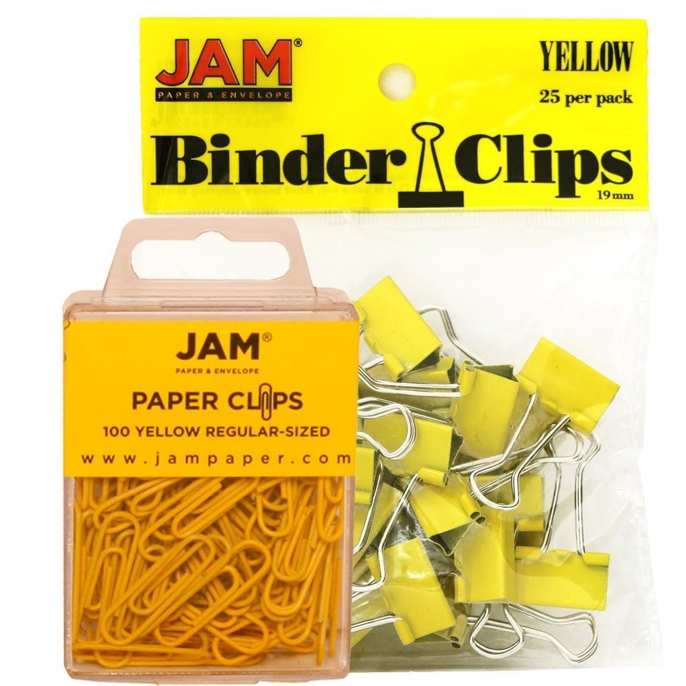 JAM Paper Office Desk Supply Set, 1 Paper Clips & 1 Binder Clips