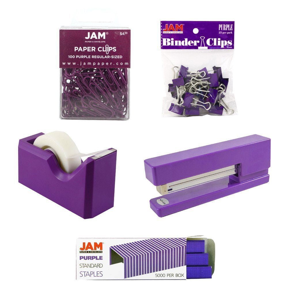 JAM Paper Office Set, Stapler, Tape Dispenser, Staples, Paper Clips