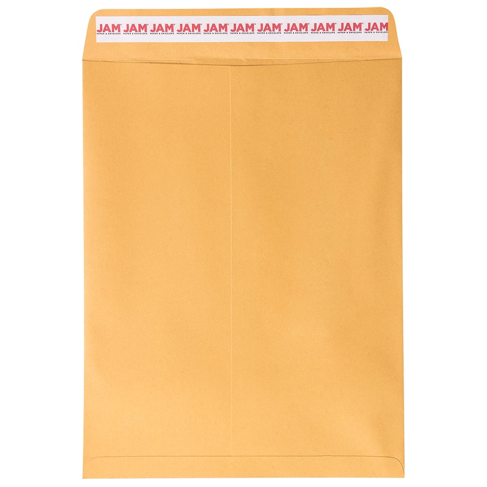 JAM Paper Open End Catalog Envelopes, 10 x 13, Brown Kraft Manila, 50 per Pack