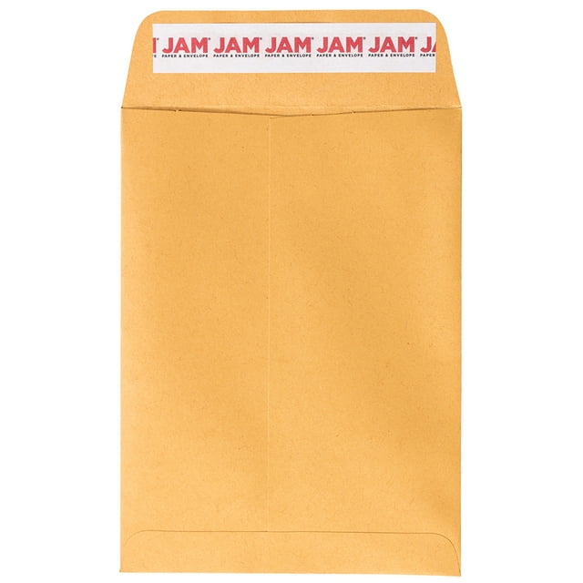 JAM Paper Open End Catalog Envelopes, 5 1/2" x 7 1/2", Brown Kraft Manila, 100 Per Pack