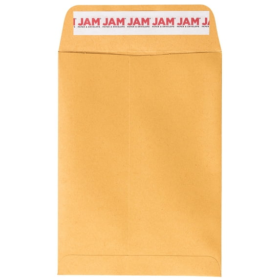 JAM Paper Open End Catalog Envelopes, 5-1/2" x 7-1/2", Brown Kraft Manila, 50 Per Pack