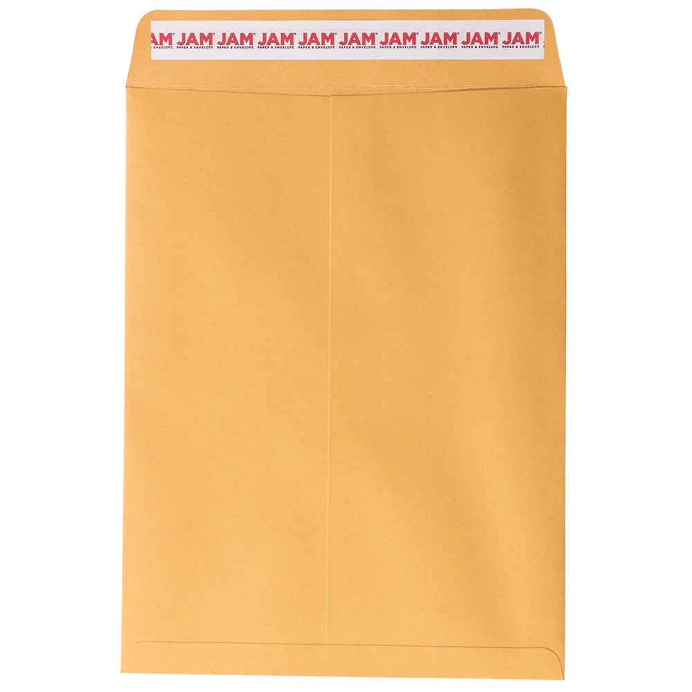 JAM Paper Open End Catalog Envelopes, 9 x 12, Brown Kraft Manila, 250 Per Box
